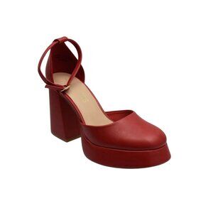 Dream Pairs Shoes Womens 7 Red Platform Chunky Heel Ankle Strap Box Shoe Bag